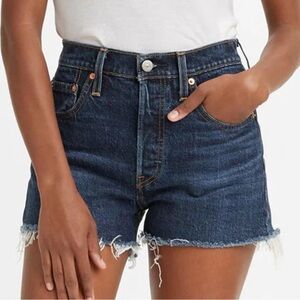Levi's Dark Blue Jean Shorts for Women 501